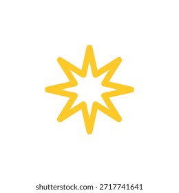 Icono de estrella de color plano para sistemas de clasificación y marcado favorito