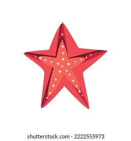 flat colored starfish over white background