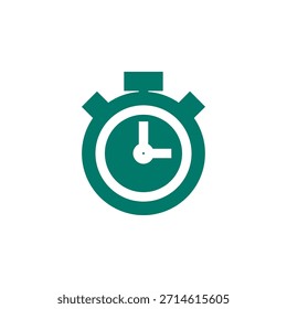 Icono de cronómetro de color plano para medición de tiempo y deportes