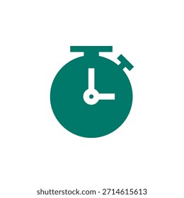 Icono de cronómetro de color plano para medición de tiempo y deportes