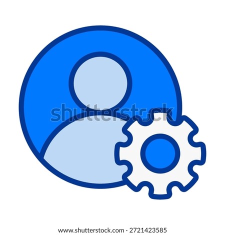 Flat colored user person settings icon representing profile configuration preferences and control.