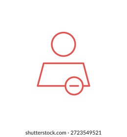 Ícone de Remoção de Usuário de Cor Plana para Perfil de Conta