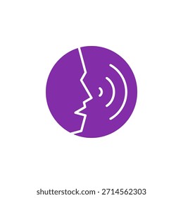 Icono de voz de color plano para grabación de audio y entrada de comandos