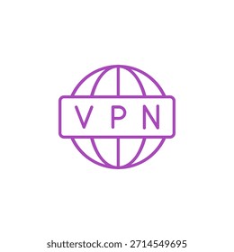 Flat Colored VPN Icon for Network Security and Privacy