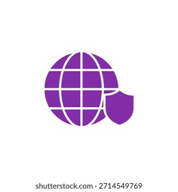 Flat Colored VPN Icon for Network Security and Privacy