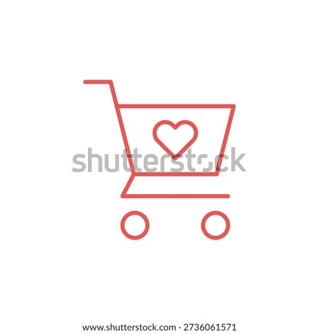 Flat Colored Wishlist Icon for E-commerce Interface System