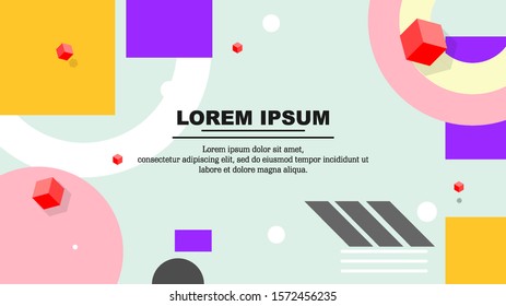 flat colorful abstract geometric background, vector design