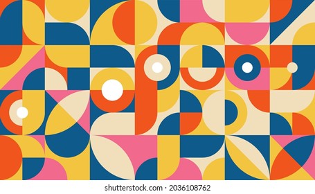 flat colorful abstract geometric shapes background template