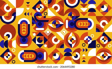 flat colorful abstract geometric shapes background template