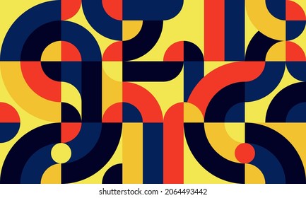 flat colorful abstract geometric shapes background template