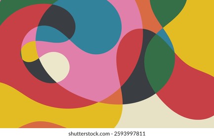 Flat Colorful Abstract Natural Shapes Combination