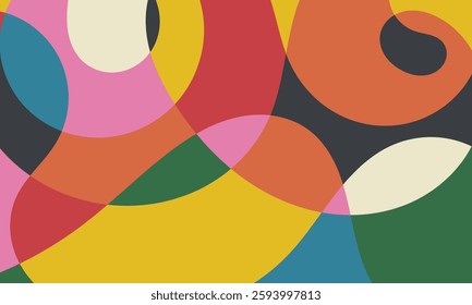 Flat Colorful Abstract Natural Shapes Combination