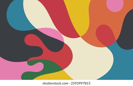 Flat Colorful Abstract Natural Shapes Combination