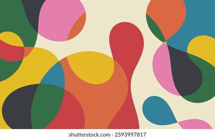 Flat Colorful Abstract Natural Shapes Combination