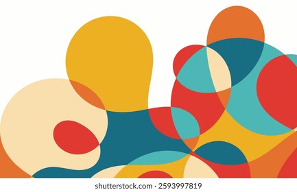 Flat Colorful Abstract Natural Shapes Combination