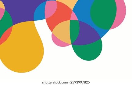 Flat Colorful Abstract Natural Shapes Combination