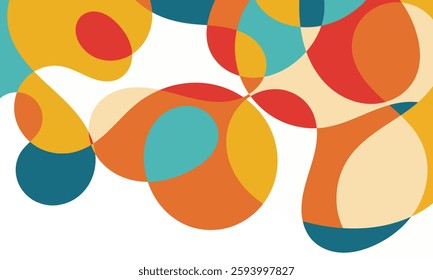 Flat Colorful Abstract Natural Shapes Combination