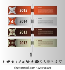 Flat colorful abstract timeline infographic. Vector illustration