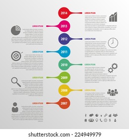 Flat colorful abstract timeline infographics vector