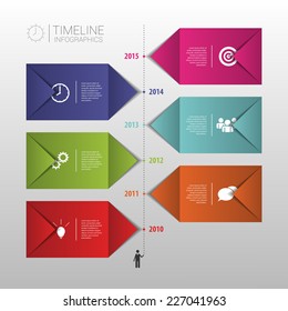 Flat colorful abstract timeline infographics vector. Banner