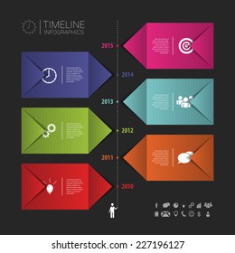 Flat colorful abstract timeline infographics vector. Banner