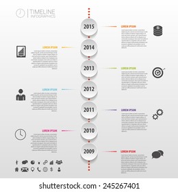 Flat colorful abstract timeline infographics. Vector