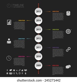 Flat colorful abstract timeline infographics. Vector