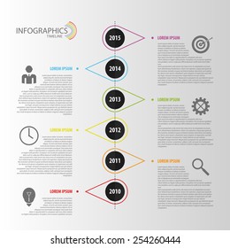 Flat colorful abstract timeline infographics vector.