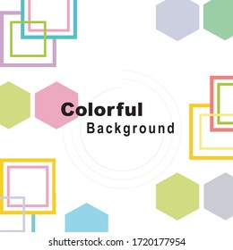 Flat colorful background design with an attractive square icon with a nice white background for your business.