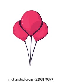 flat colorful balloons over white
