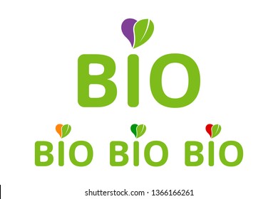 Flat Colorful Bio Logo Emblem Vector Stock Vector (Royalty Free ...