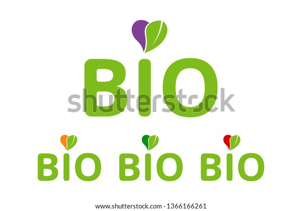 Flat Colorful Bio Logo Emblem Vector Stock Vector Royalty Free