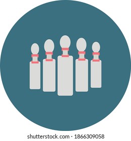 Flat Colorful Bowling Pins Concept Illustration