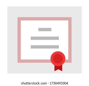 Flat colorful certificate vector illustration.