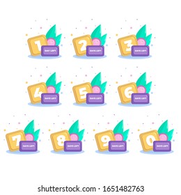 Flat Colorful "Days left" set