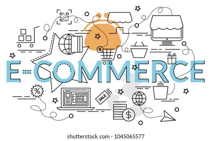 Flat colorful design concept for E-commerce. Infographic idea of making creative products.
Template for website banner, flyer and poster.