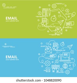 Flat colorful design concept for Email. Infographic idea of making creative products. Template for website banner, flyer and poster.