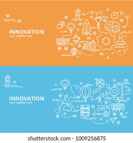 Flat Colorful Design Concept For Innovation. Infographic Idea Of Making Creative Products.
Template For Website Banner, Flyer And Poster.