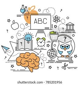 Flat colorful design concept of Knowledge. Infographic idea of making creative products.
Template for website banner, flyer and poster.
