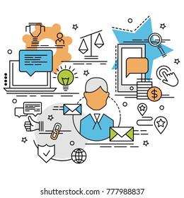 
Flat colorful design concept of Management. Infographic idea of making creative products.
Template for website banner, flyer and poster.