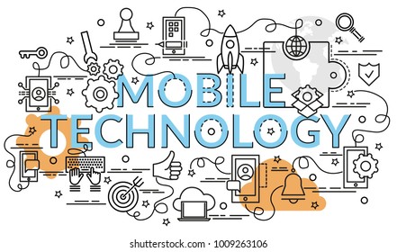 Flat colorful design concept for Mobile Technology. Infographic idea of making creative products.
Template for website banner, flyer and poster.