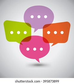 Flat Colorful Dialog Speech Bubbles