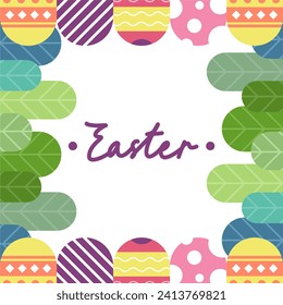 Ilustración plana de fondo de Semana Santa. Fondo de ilustración de ayuno de conejo corto