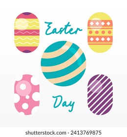 Flat colorful easter background illustration. Cute rabbit easter illustration background