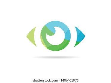 flat colorful eye logo or icon