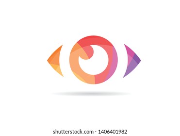 flat colorful eye logo or icon
