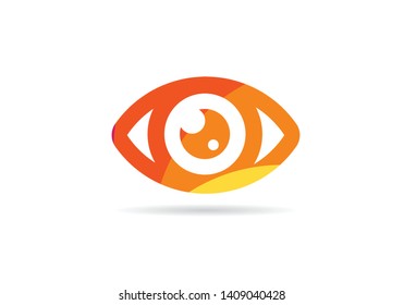 flat colorful eye logo or icon 
