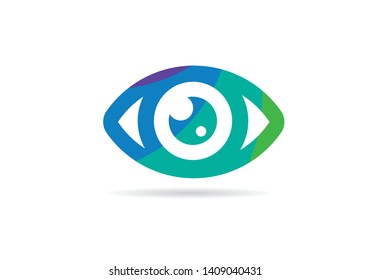 flat colorful eye logo or icon 