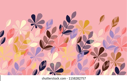 Flat colorful fall leaves element for header, card, invitation, poster, cover. Decorative autumn foliage stock vector illustration

