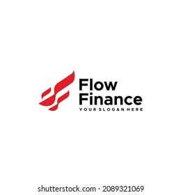 Flat colorful FLOW FINANCE chest logo design